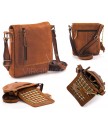 сумка мужская hill burry 3069s light brown из вощёной кожи saddle leather