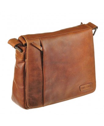 Сумка мужская hill burry 3075 light brown из вощёной кожи saddle leather