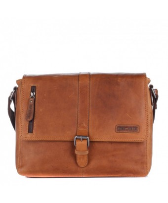 Сумка мужская Hill Burry 3058 Light brown из вощёной кожи Saddle Leather