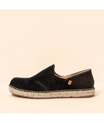 Еспадрильї El Naturalista N677 Silk Suede-Cotton Black/Campos