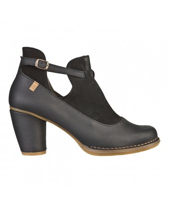 Ботильоны El Naturalista N493 CRUST LEATHER-LUX SUEDE BLACK/COLIBRI