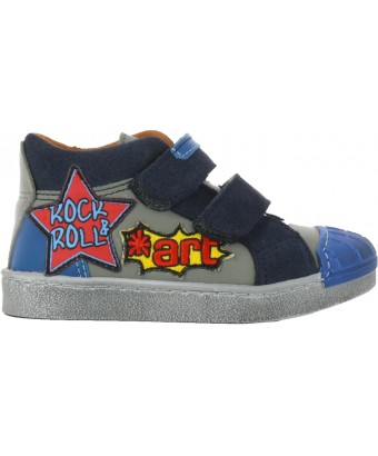 Снікери Art a069 star-lux suede humo-ocean/split
